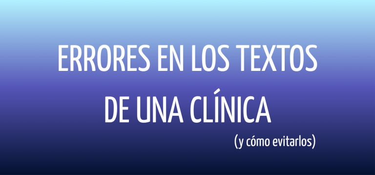errores en los textos de una clínica