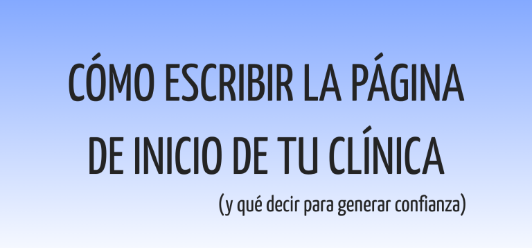 página de inicio de una clínica qué decir
