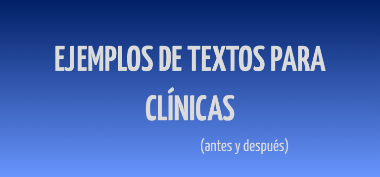 ejemplos de textos para clínicas antes y después